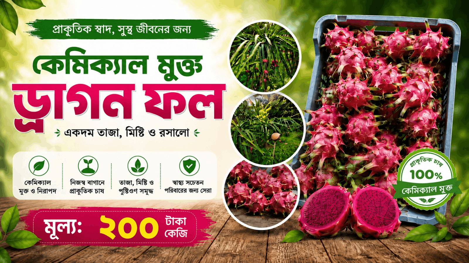 কেমিক্যাল মুক্ত ড্রাগন ফল